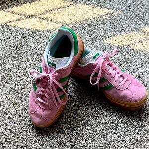 Adidas Gazelle Bold Suede Pink and Green